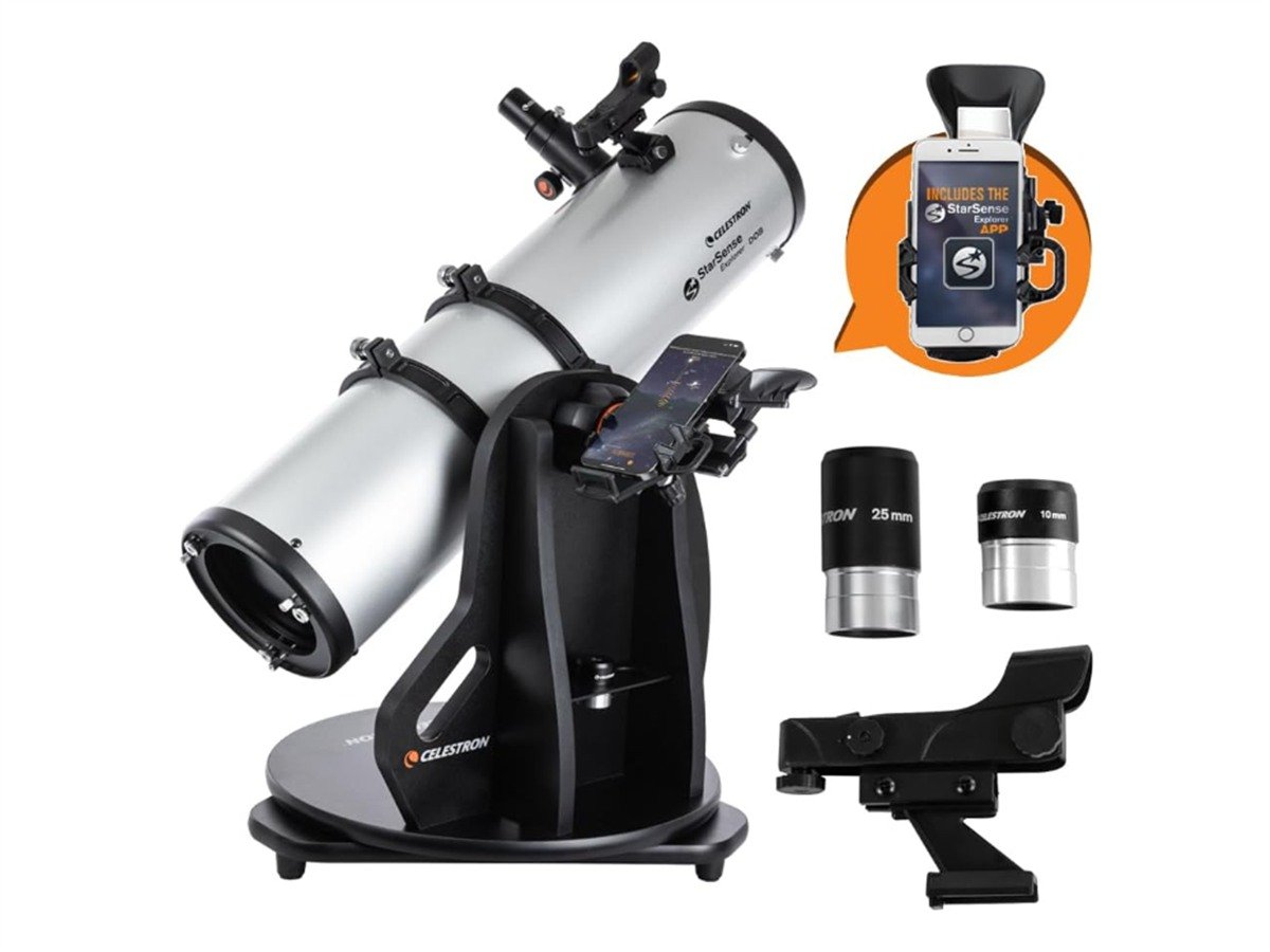 The Celestron StarSense Explorer 130mm Dobsonian with smartphone app alignment