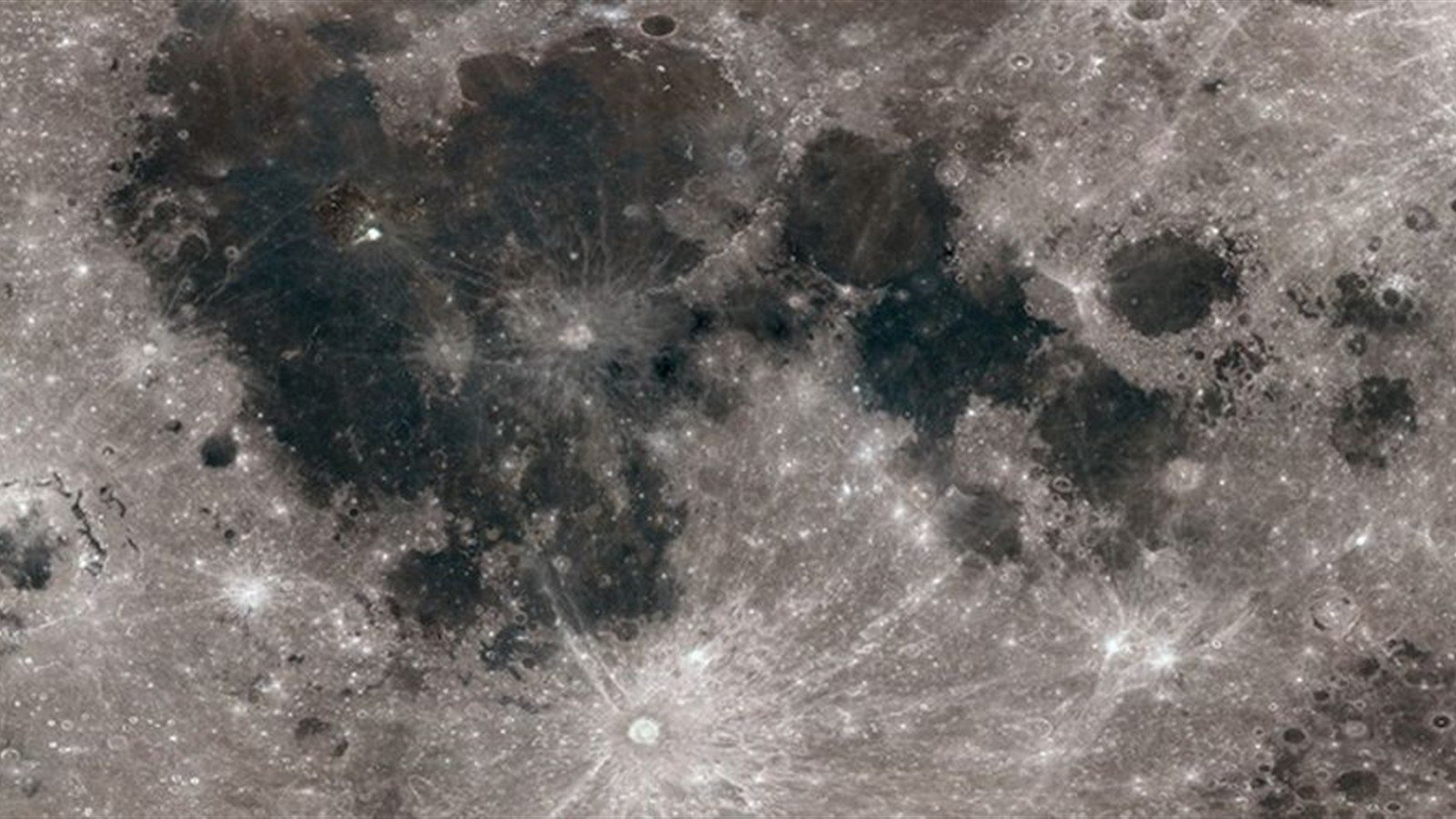 A natural color composite mosaic of the Moon